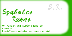 szabolcs kupas business card
